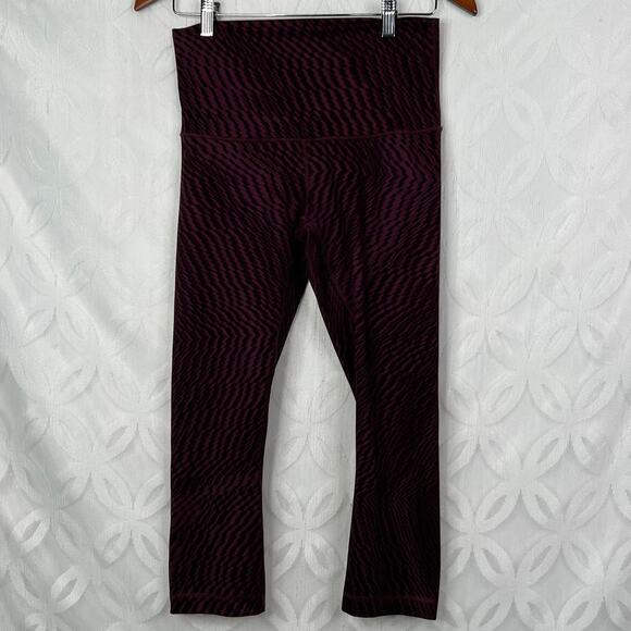 Lululemon Wunder Under Crop Hi-Rise Full-On Luon Shifted Horizon Size 8 - Picture 3 of 7